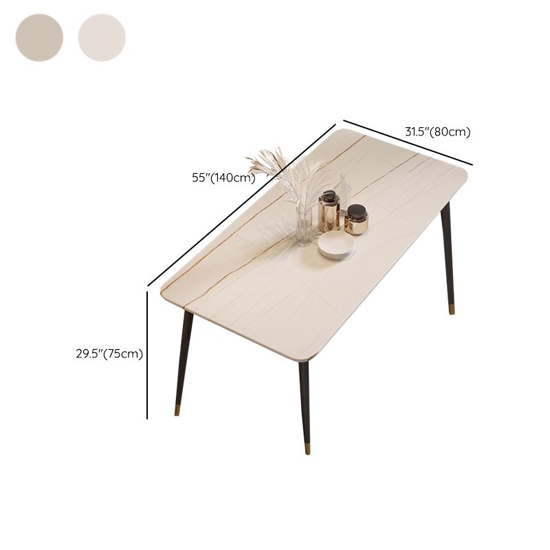 Rectangle Black Base Dining Table Modern Stone Table for Living Room Clearhalo 'Dining Tables & Seating' 'Dining Tables' 'dining_table' 'furn' 'furn_dining_table' 'Furniture' 'Kitchen & Dining Furniture' 1200x1200_10060dd1-b1a0-4d82-80bb-80ce58568aa3