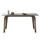 Retro Modern Grey Top Table Solid Wood 4 Legs Dining Room Table