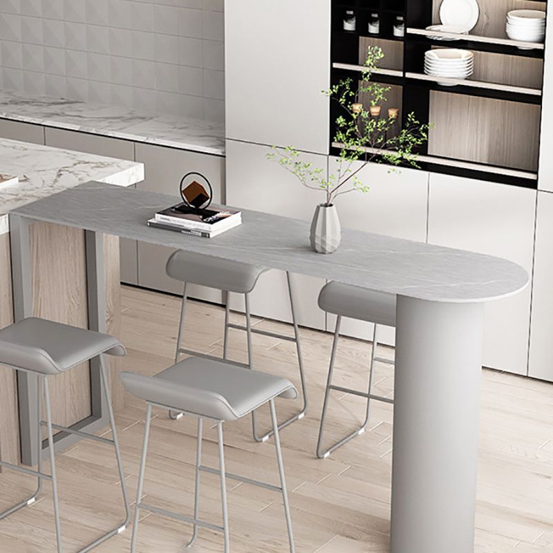 Stone Bar Dining Table Modern Bar Table with Double Pedestal for Dining Room Kitchen Clearhalo 'Bar Furniture' 'Bar Tables' 'bar_tables' 'furn' 'furn_bar_tables' 'Furniture' 'furniture_bar_tables' 'Kitchen & Dining Furniture' 1200x1200_10078313-68ad-48aa-870c-e1f84748d507