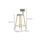 Glam Style Upholstered Barstool Round Bar Height Stool with Gold Frame Clearhalo 'Bar Furniture' 'Bar Stools' 'bar_stools' 'furn' 'furn_bar_stools' 'Furniture' 'Kitchen & Dining Furniture' 1200x1200_10085ef0-8363-490c-948e-6148b1159d8a