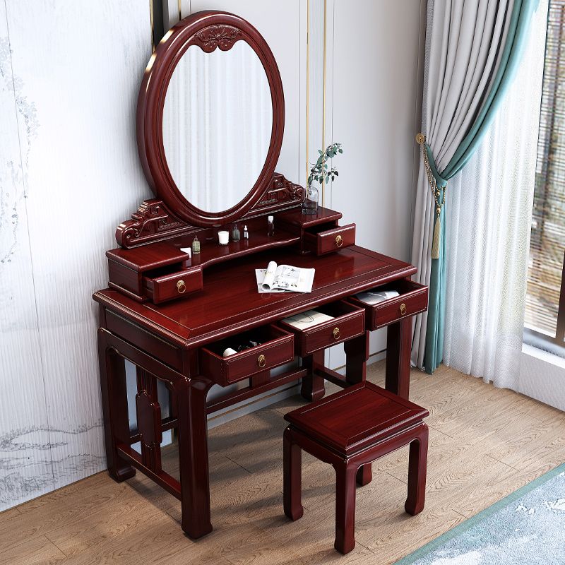 Solid Wood Makeup Vanity with 5 Drawers Traditional Make-up Vanity