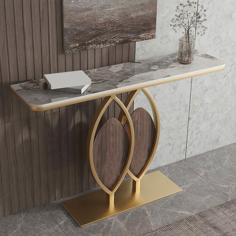 Stone Rectangle Accent Table Modern 31.5-inch Tall Accent Table