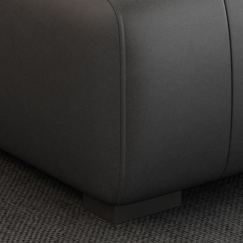 Square Arm Dark Gray Removable Cushions Modern Faux Leather Sofa Clearhalo 'furn' 'furn_sectionals' 'Furniture' 'furniture_sectionals' 'Living Room Furniture' 'Sectionals' 1200x1200_1008d693-7250-473e-9cd3-80068683ee39