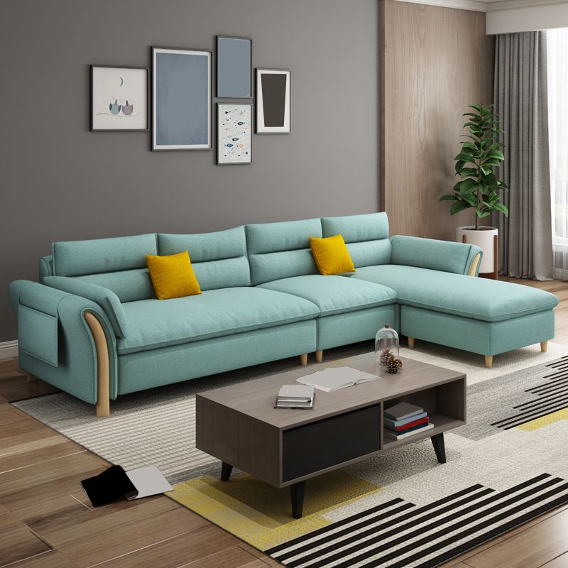 35.43" Tall Modern Linen Sectional Flared Arm Sectional for Living Room Clearhalo 'furn' 'furn_sectionals' 'Furniture' 'Living Room Furniture' 'Sectionals' 1200x1200_1008e7c1-524f-4baf-a741-f1753921042d