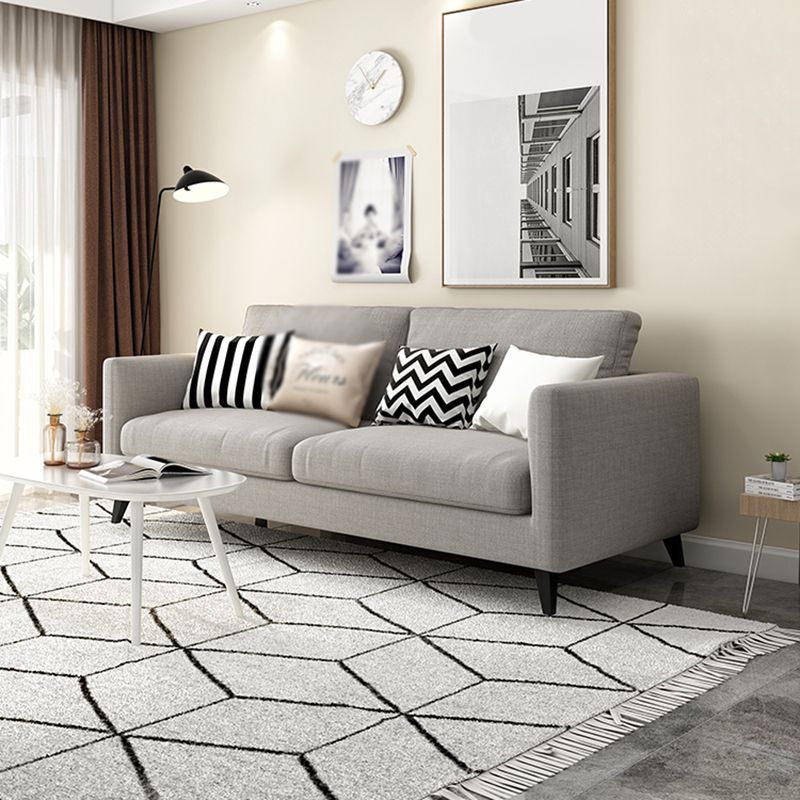 Contemporary Linen Tuxedo Arm Standard Sofa with Loose Back for Living Room Clearhalo 'furn' 'furn_sofas' 'Furniture' 'furniture_sofas' 'kitchen' 'kitchen_sofas' 'Living Room Furniture' 'Sofa' 'sofas' 1200x1200_1009860b-b7c6-4c7a-8c34-ded83caad80d