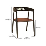 Contemporary Kitchen Dining Armchair Metal Side Dining Chairs in Black