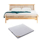 Scandinavian Wood Slat Standard Bed with Rectangular Headboard