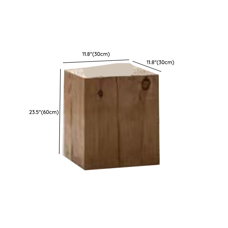 Rectangular Side Table Wooden Modern Tree Stump End Table for Bedroom