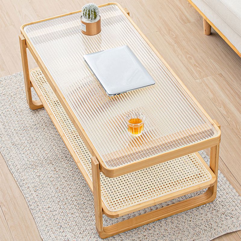Minimalism Tropical Coffee Table Glass 4 Legs Storage Rectangular Coffee Cocktail Table Clearhalo 'Coffee & Accent Tables' 'Coffee Tables' 'coffee_tables' 'furn' 'furn_coffee_tables' 'Furniture' 'Living Room Furniture' 1200x1200_100cfb7d-7bac-4100-953a-f7c24dad2d00
