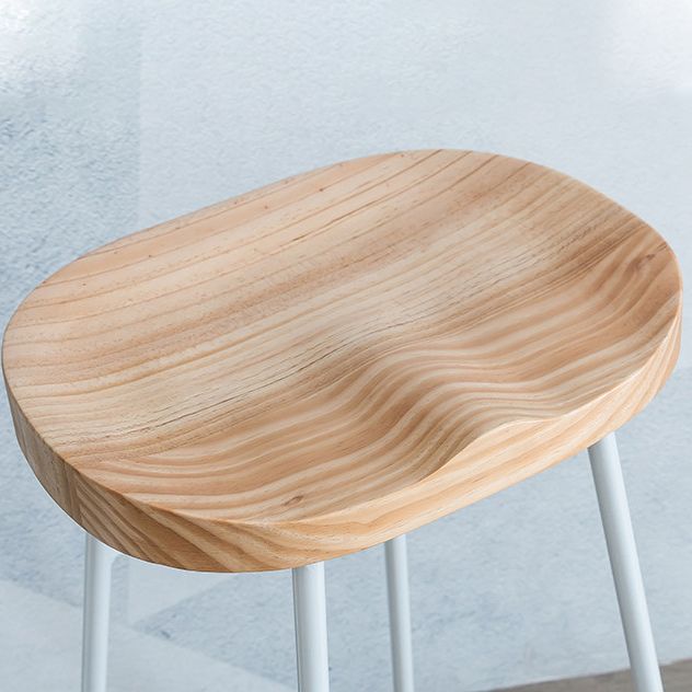 Taburete de madera maciza, taburete contemporáneo sin brazos para sala de estar
