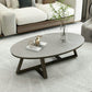 Modern Style Grey/black/white Oval Coffee Table with Crossed Legs Base