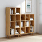 Modern Style Open Back Bookshelf Solid Wood Bookcase with Shelves