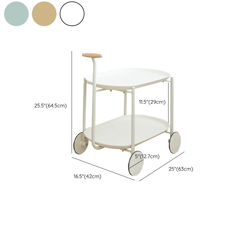 Bandeja elíptica Tabla superior 25.4 "Tabla lateral de 2 niveles de alto con ruedas