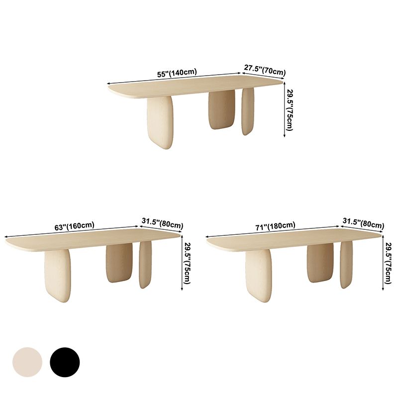 Pine Solid Wood Table Modern Rectangle Dining Table with 3 Legs for Restaurant Clearhalo ' dining_table' 'Dining Tables & Seating' 'Dining Tables' 'furn' 'furn_dining_table' 'Furniture' 'furniture_dining_table' 'Kitchen & Dining Furniture' 'kitchen&dining_furn' 'kitchen' 'kitchen_dining_table' 1200x1200_1010b241-677e-4883-800e-e7840e017728