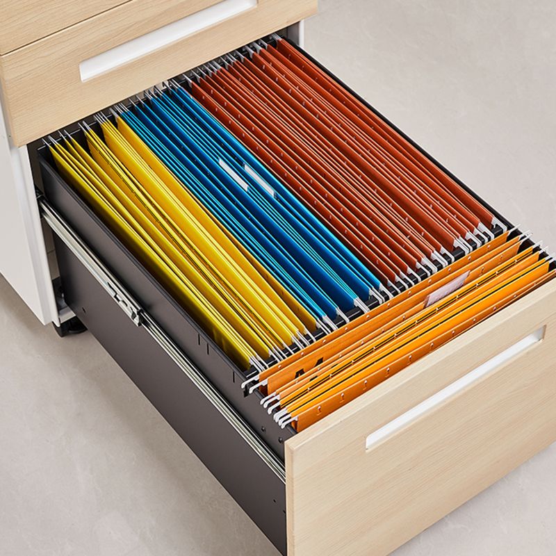 Zeitgenössische Aktenschränke Stahlrahmenschlüsselschloss Mobile Aktenschrank mit Rädern