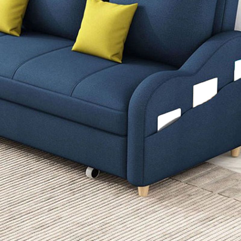 Linen Contemporary Sloped Arm Sofa Bed Foldable Sofa for Living Room, Apartment Clearhalo 'furn' 'furn_sofas' 'Furniture' 'Living Room Furniture' 'Sofa' 'sofas' 1200x1200_10136c80-afdf-44fc-b488-9a7eab463c30