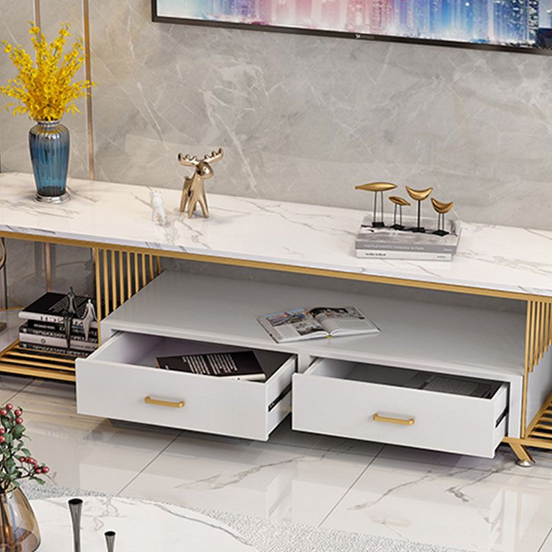 Glam Slate Top TV Media Stand 2-Drawer Media Console with Shelves Clearhalo 'furn' 'furn_tv_stands_entertainment_centers' 'Furniture' 'Living Room Furniture' 'TV Stands & Entertainment Centers' 'TV Stands & Media Storage Furniture' 'tv_stands_entertainment_centers' 1200x1200_10140a18-0885-43bc-86bb-1c1ae911027c