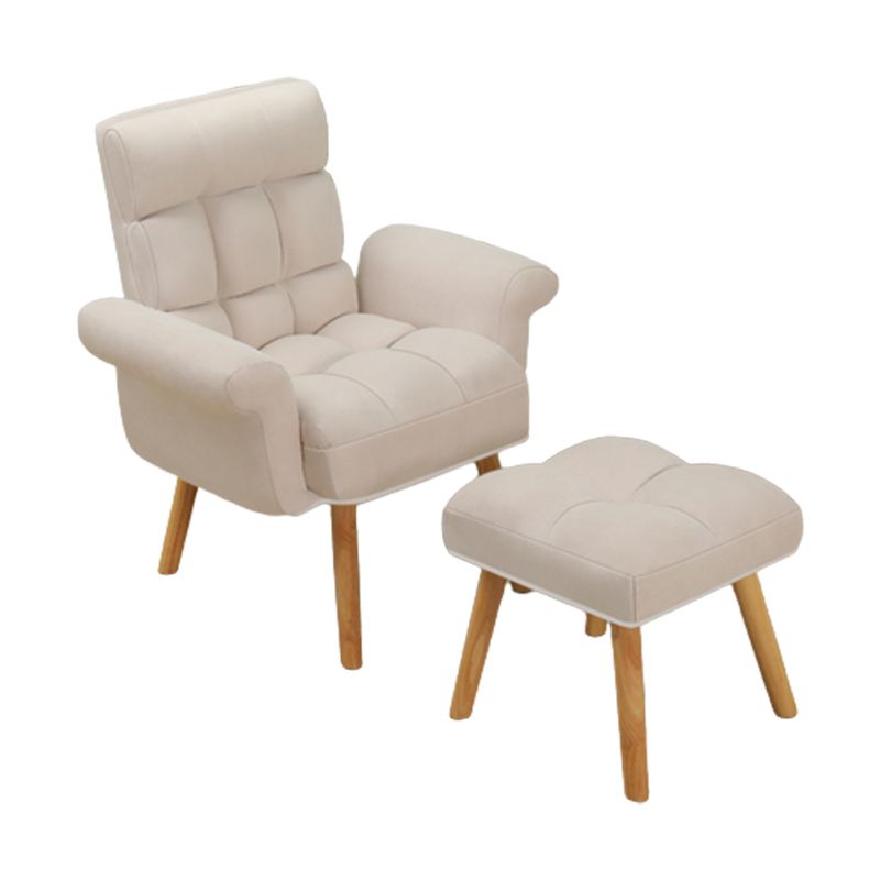 Reclinable de madera de tela escandinava reclinable reclinable de madera reclinable con reposapiés