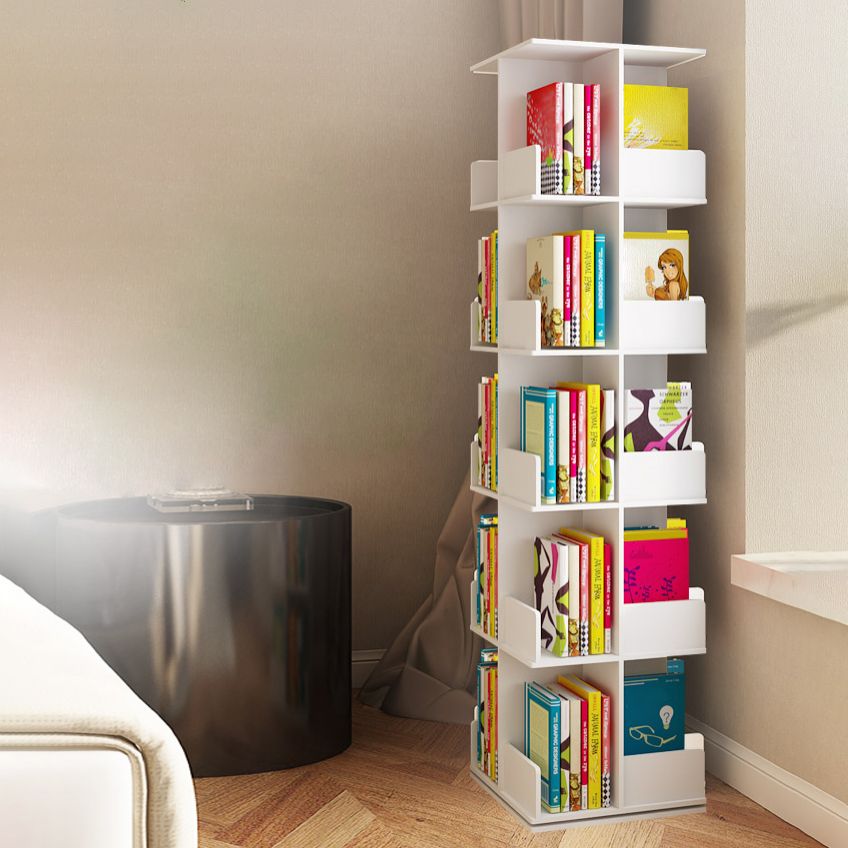 Contemporary Style Bookshelf Rotatable White Bookcase for Home and Office Clearhalo 'Bookcases' 'furn' 'furn_bookcases' 'Furniture' 'furniture_bookcases' 'Office Furniture' 1200x1200_10177bf2-2221-4499-b81e-15c1e10ad5d1