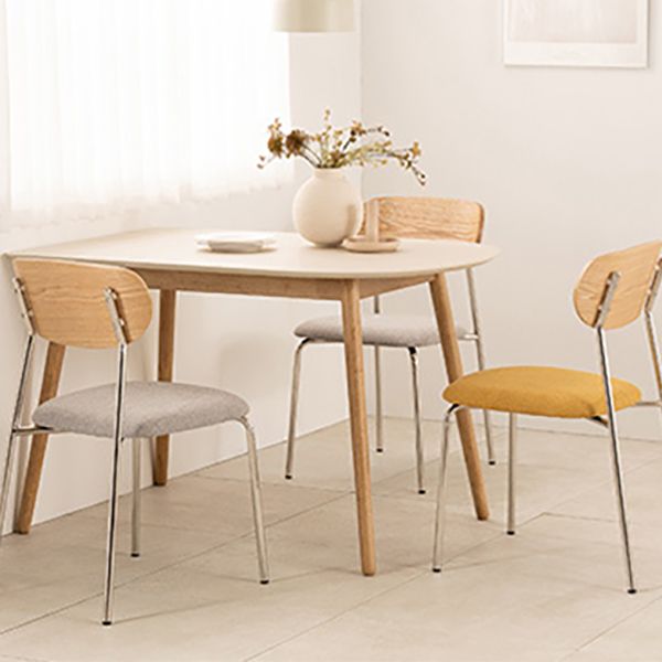 Modern 4 Legs Dining Table Sintered Stone Table with Wood Legs for Home