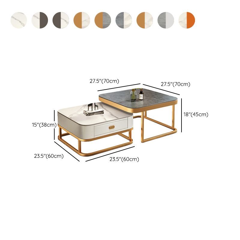 Slate Coffee Table Square 2 Nesting Coffee Table Set for Living Room Clearhalo 'Coffee & Accent Tables' 'Coffee Tables' 'coffee_tables' 'furn' 'furn_coffee_tables' 'Furniture' 'Living Room Furniture' 1200x1200_1018e71c-7a9f-44ef-8cee-5da3012bd419