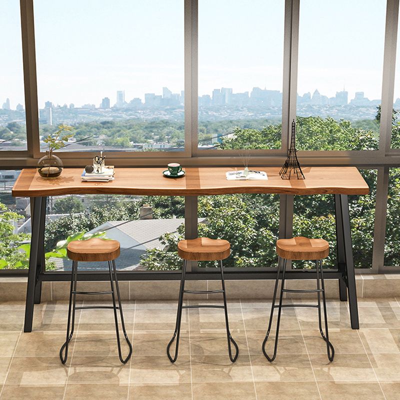 Table à manger à manger à trestle ovale à bois d'ovale contemporain pour le salon