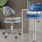 Scandinavian Metal Barstool Fabric Counter Stool with Chrome Base