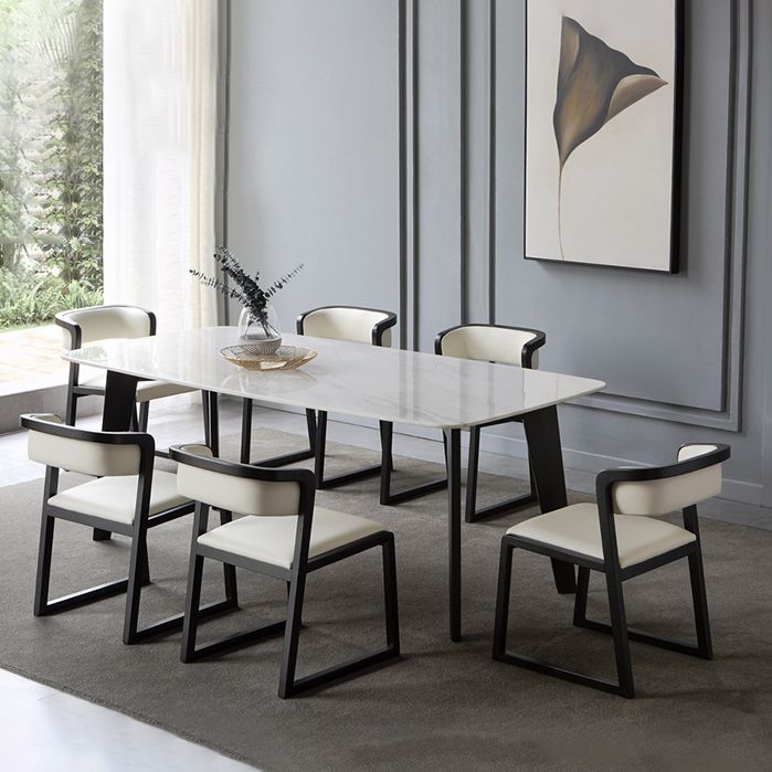 Open Back Side Chair Industrial Style PU Leather Dining Chairs for Home Clearhalo 'Dining Chairs' 'Dining Tables & Seating' 'dining_chair' 'furn' 'furn_dining_chair' 'Furniture' 'Kitchen & Dining Furniture' 1200x1200_101d20be-0624-4007-a5be-caf9a39d94da