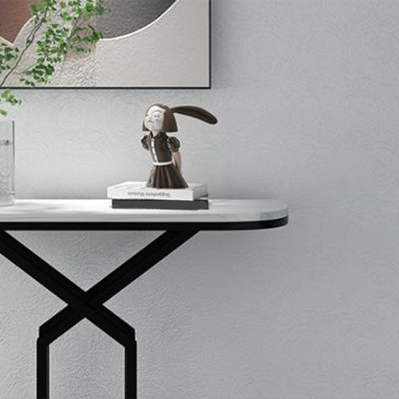 Tavolo console di marmo glam resistente alla mezza luna resistente a 12 "W tavolo accento per Hall