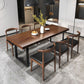 Industrial Rectangle Dining Table Solid Wood Top Dining Table with Double Pedestal Base Clearhalo 'Dining Tables & Seating' 'Dining Tables' 'dining_table' 'furn' 'furn_dining_table' 'Furniture' 'Kitchen & Dining Furniture' 1200x1200_101e037b-8dfd-4a09-8ba5-a0f0c37fedf2