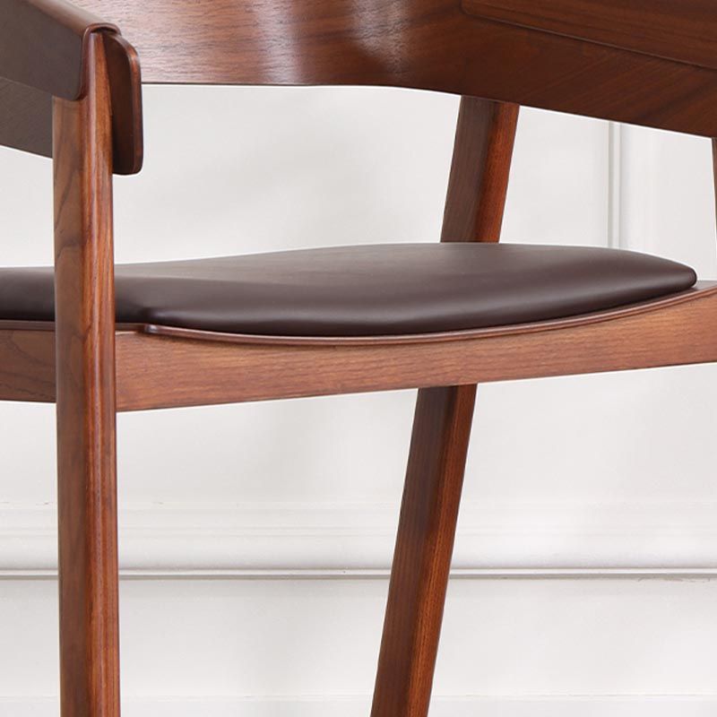 Sedia a braccio da pranzo in legno sedia da pranzo moderna con gambe in legno