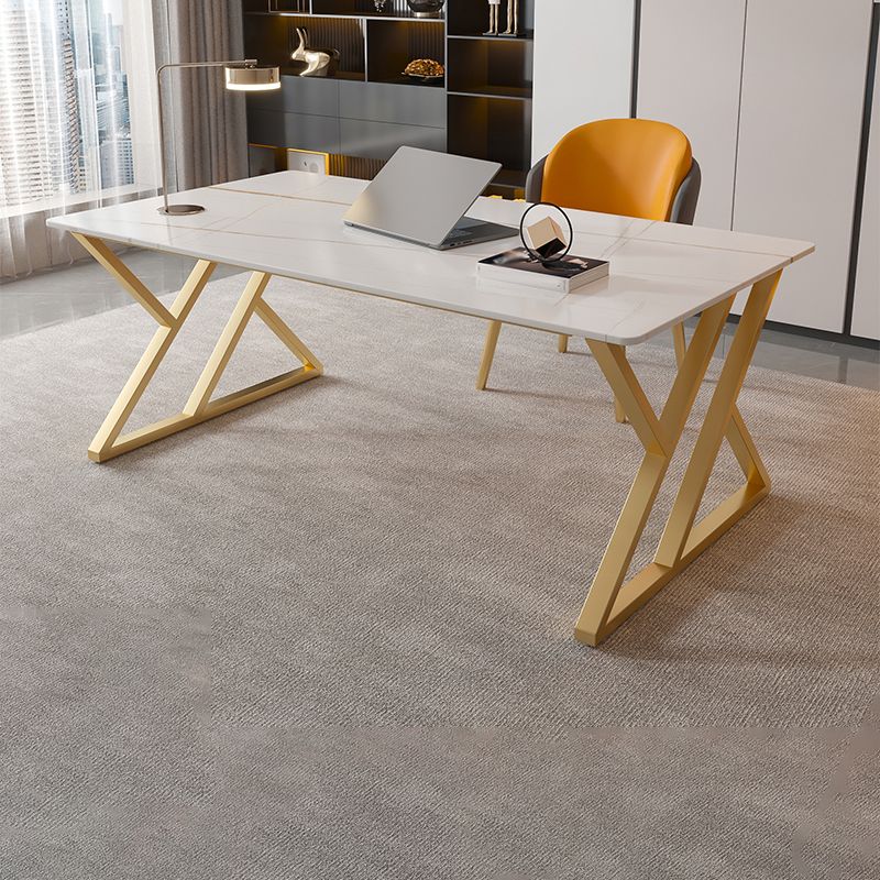 29.53 "H Glam Office Desk Antieke afwerking Rechthoekige computerbureau