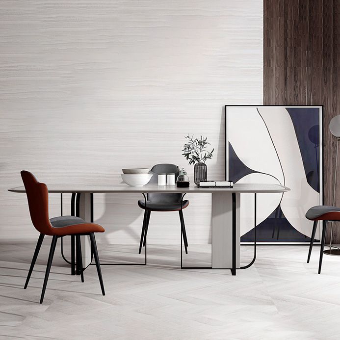 Faux Leder und Metall zeitgenössische Ess- und Akzentstühle