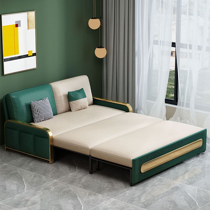 Sofá de durmiente de cuero sin sofá de 30.70 "de ancho de cuero con faux con caja tapizada y de almacenamiento