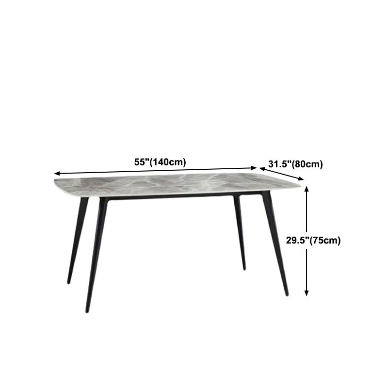 Modern 1/2/5/7 Pieces Dining Table Set with Sintered Stone Top Gery Rectangle Dinette Set Clearhalo 'Dining Room Sets' 'Dining Tables & Seating' 'dining_room_set' 'furn' 'furn_dining_room_set' 'Furniture' 'furniture_dining_room_set' 'Kitchen & Dining Furniture' 'kitchen&dining_furn' 'kitchen' 1200x1200_10236d91-1602-4a01-8d36-a1226868e201