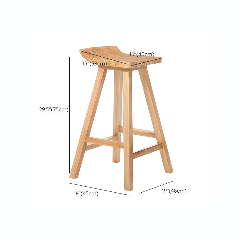 Indoor Modern Footrest Bar Stool Solid Wood Bar & Counter Stool in Natural Clearhalo 'Bar Furniture' 'Bar Stools' 'bar_stools' 'furn' 'furn_bar_stools' 'Furniture' 'Kitchen & Dining Furniture' 1200x1200_10242f21-9f1d-42dd-babe-606917f47765