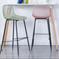 Contemporary Bucket Low Back Armless Bar Stools with Metal Base