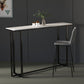 Barkruktafel met stenen blad Glam-stijl pubtafel met metalen poot
