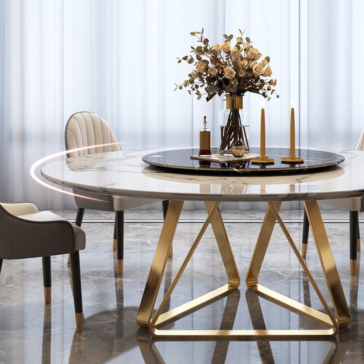 Marble Dining Table Traditional Luxury Round Dining Site Table with Turntable Clearhalo ' dining_table' 'Dining Tables & Seating' 'Dining Tables' 'furn' 'furn_dining_table' 'Furniture' 'furniture_dining_table' 'Kitchen & Dining Furniture' 'kitchen&dining_furn' 'kitchen' 'kitchen_dining_table' 1200x1200_10265043-1395-4f62-9513-94f52c4ff067