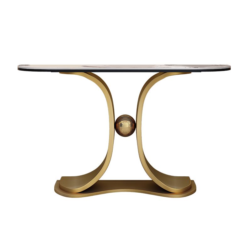 Tavolo console glam a mezza luna di divano console in pietra per hall