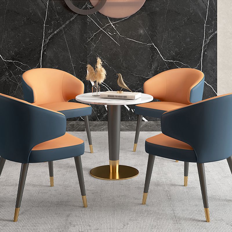 Minimalist Kitchen Standard Dining Table Round Shape Sintered Stone Dining Table in White Clearhalo ' dining_table' 'Dining Tables & Seating' 'Dining Tables' 'furn' 'furn_dining_table' 'Furniture' 'furniture_dining_table' 'Kitchen & Dining Furniture' 'kitchen&dining_furn' 'kitchen' 'kitchen_dining_table' 1200x1200_1026b0f8-35c6-46fe-9ea5-8469af4af4db