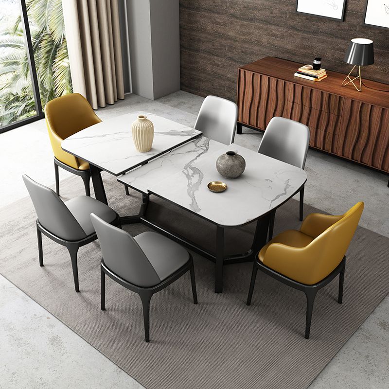 Modern 1/3/4/5 Pieces Scalable Dinette Set with Sintered Stone Black Wood Dining Table Set Clearhalo 'Dining Room Sets' 'Dining Tables & Seating' 'dining_room_set' 'furn' 'furn_dining_room_set' 'Furniture' 'furniture_dining_room_set' 'Kitchen & Dining Furniture' 1200x1200_1026fc47-a39a-4b9c-be1f-77aecb73e20f