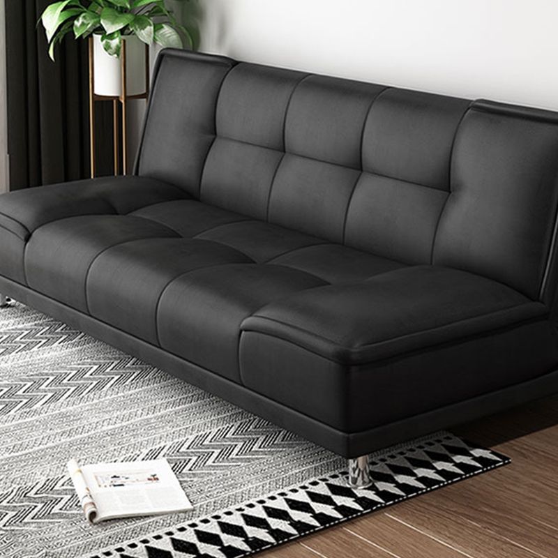 75"Modern Minimalist Armless Foldable Sleeper Leather Settee Clearhalo 'furn' 'furn_sofas' 'Furniture' 'furniture_sofas' 'kitchen' 'kitchen_sofas' 'Living Room Furniture' 'Sofa' 'sofas' 1200x1200_102850d1-c59e-4712-8493-b6b284a35077
