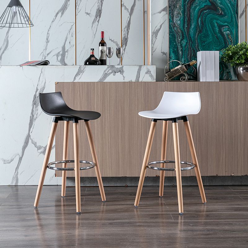 Nordic Style Barstool Plastic Seat Wood 4 Legs Bar Stool for Dining Room, Set of 2 Clearhalo 'Bar Furniture' 'Bar Stools' 'bar_stools' 'furn' 'furn_bar_stools' 'furniture_bar_stools' 'Kitchen & Dining Furniture' 'kitchen&dining_furn' 'kitchen' 'kitchen_furn' Furniture' 1200x1200_1028933b-b955-4f8e-91fa-44333c12ba69