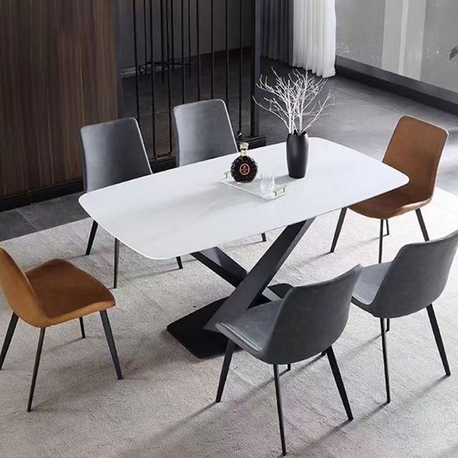 Simplicity Style Furniture Rectangle Stone Dining Room Table for Kitchen