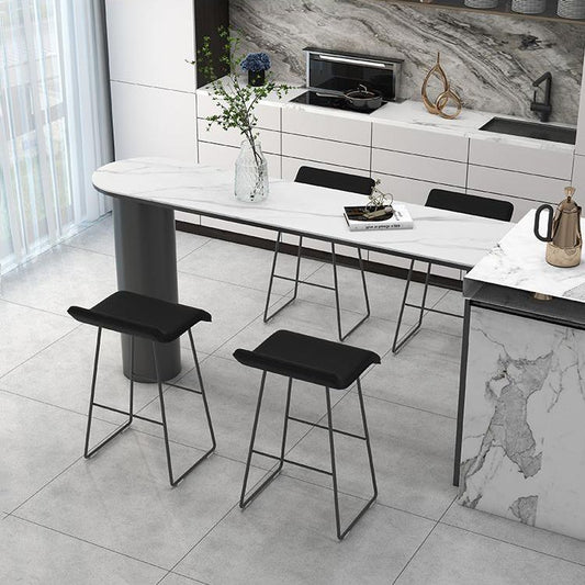 Tavolo da bar a forma irregolare in pietra sinterizzato tavolo da bistrot industriale con doppio piedistallo