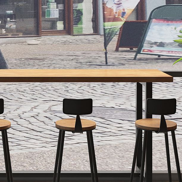 Wood Natural Bistro Accent Dining Table Modern Rectangle Footrest Pub Table Clearhalo 'Bar Furniture' 'Bar Tables' 'bar_tables' 'furn' 'furn_bar_tables' 'Furniture' 'furniture_bar_tables' 'Kitchen & Dining Furniture' 1200x1200_102bb85f-d8f9-462e-b235-2c73c5c67ca3