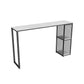 1/3 piezas de mesa de barra de hierro glamour bistro de piedra rectangular con estante