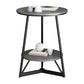 23.6" Tall Modern Round Slate Top Side Table Metal Cross-leg End Table with Shelf Clearhalo 'Coffee & Accent Tables' 'End & Side Tables' 'end_side_tables' 'furn' 'furn_end_side_tables' 'Furniture' 'Living Room Furniture' 1200x1200_102e23a8-deaf-427d-a2d8-db9b78c864a0