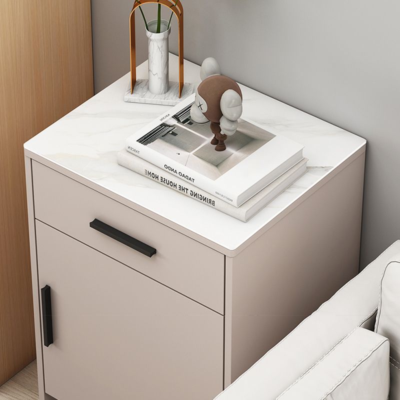 Modern Stone Top Accent Cabinet with Drawer Storage Cabinet 18.9" Long Clearhalo 'Cabinets & Chests' 'cabinets_chests' 'furn' 'furn_cabinets_chests' 'Furniture' 'Living Room Furniture' 1200x1200_102e3ccf-5de4-49fb-b7eb-99f12e1b0acb